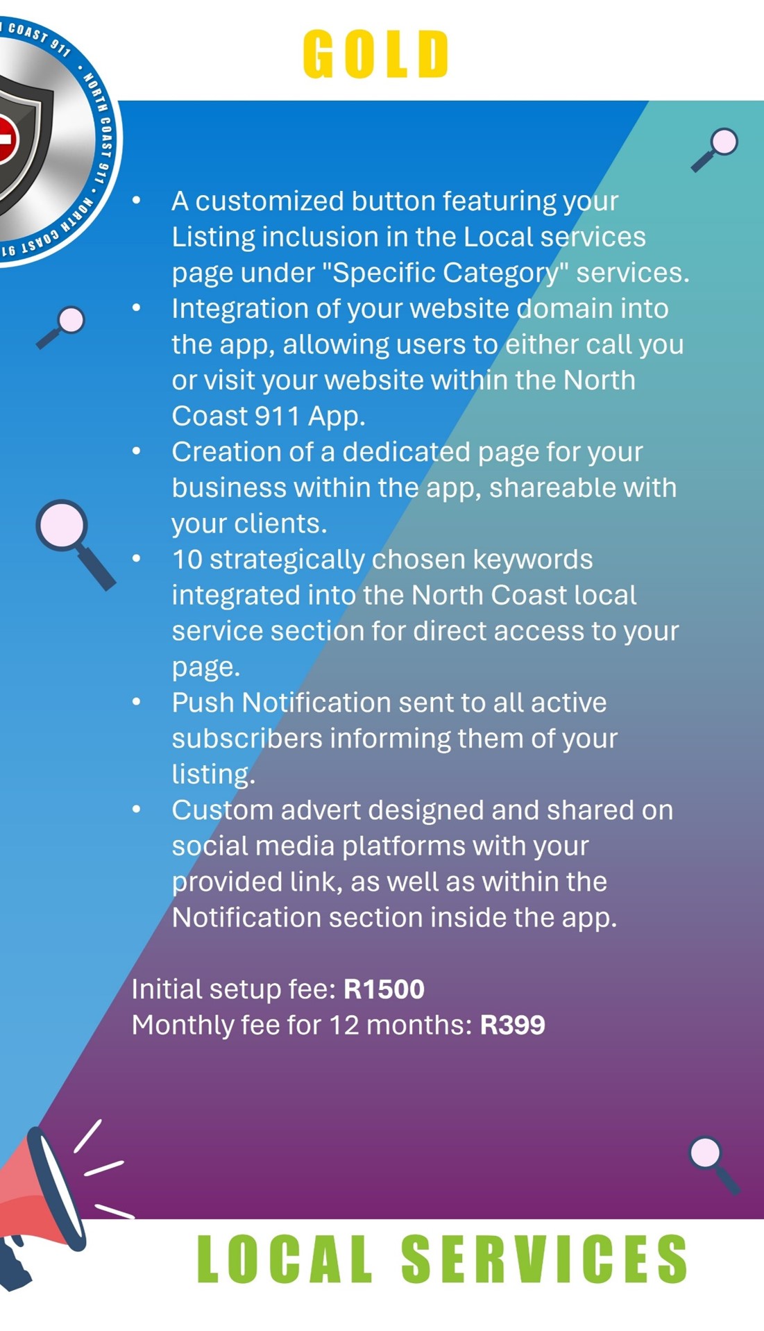 North Coast 911 Local Services Gold Membership